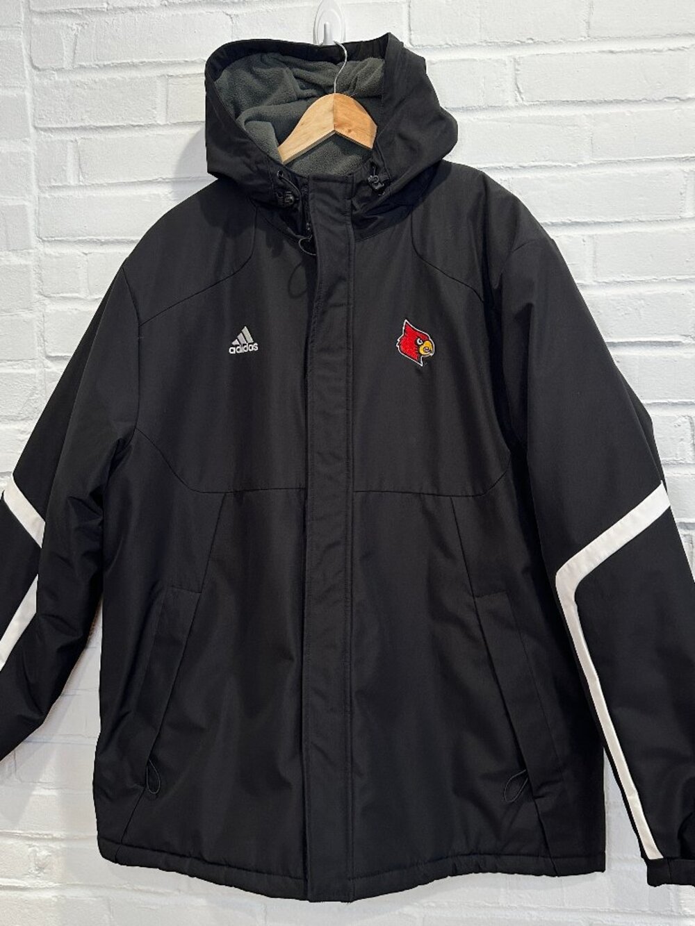 Adidas Louisville Cardinals Team Issue Soccer Game Mode Winter Jacket Men's L